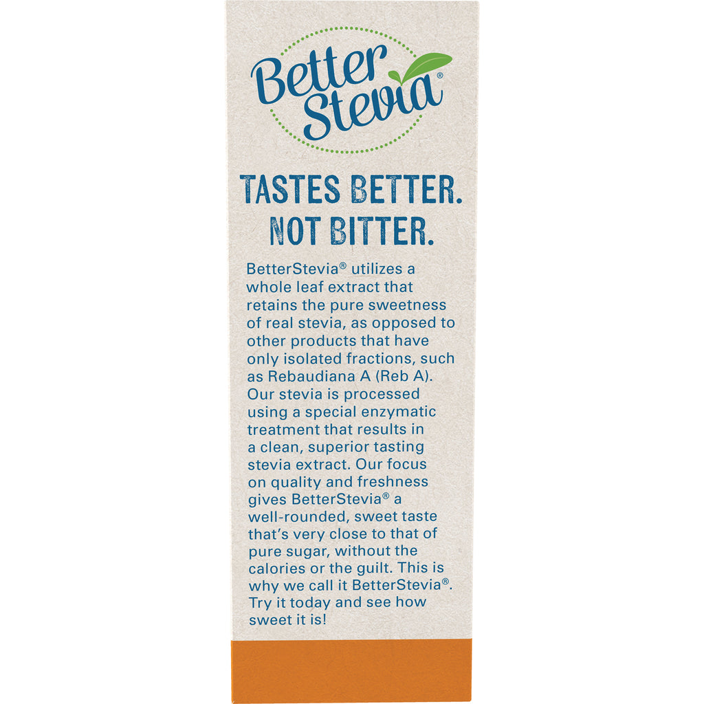 NWF094 | BetterStevia back panel showing TASTES BETTER NOT BITTER heading and product description - Thumbnail