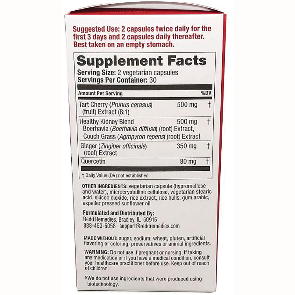 RED003 | back panel with Supplement Facts showing serving size, ingredient list and warnings - Thumbnail