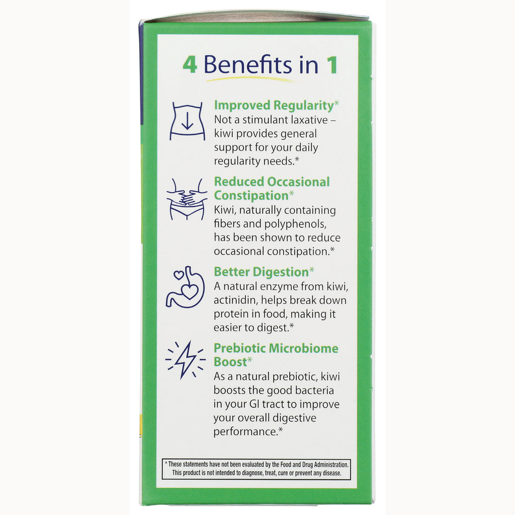 EMD074 | Product infographic side panel listing 4 Benefits in 1: Improved Regularity; Reduced Occasional Constipation; Better Digestion; Prebiotic Microbiome Boost - Thumbnail
