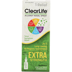 MNA037 | ClearLife allergy nasal spray extra strength retail box front with icons and spray graphic