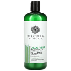 MCB027 | Mill Creek Botanicals Aloe Vera mild formula shampoo in green bottle with white label