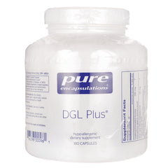 PRN155 | Pure Encapsulations DGL Plus white supplement bottle front label showing 180 capsules
