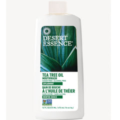 DST028 | Desert Essence tea tree oil mouthwash spearmint front bottle label 16 fl oz
