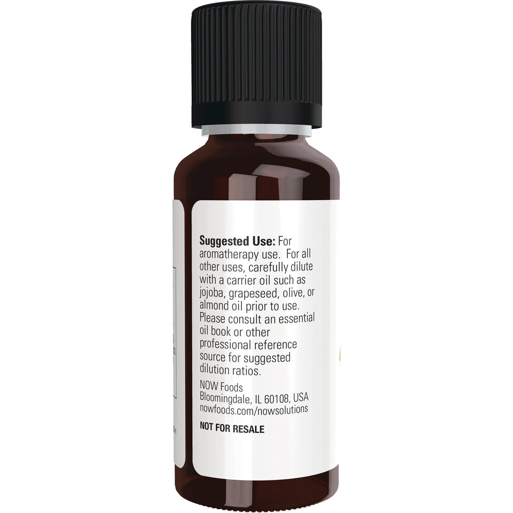 NWF060 | Back label of amber essential oil bottle showing suggested use text and NOT FOR RESALE - Thumbnail
