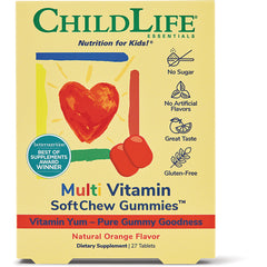 CHL020 | ChildLife Multi Vitamin SoftChew Gummies box, natural orange flavor, 27 tablets, front packaging