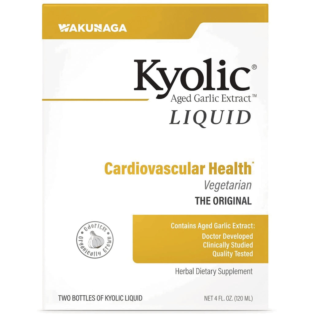 KY005 | Kyolic liquid aged garlic extract box labeled Cardiovascular Health Vegetarian THE ORIGINAL, front packaging - Thumbnail