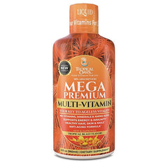 TPL001 | Tropical Oasis Mega Premium Multi-Vitamin liquid, 32 fl oz dietary supplement bottle front