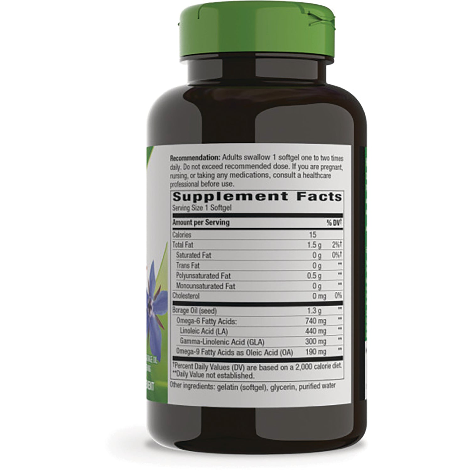 NW606 | back of dark supplement bottle showing Supplement Facts panel and ingredient list