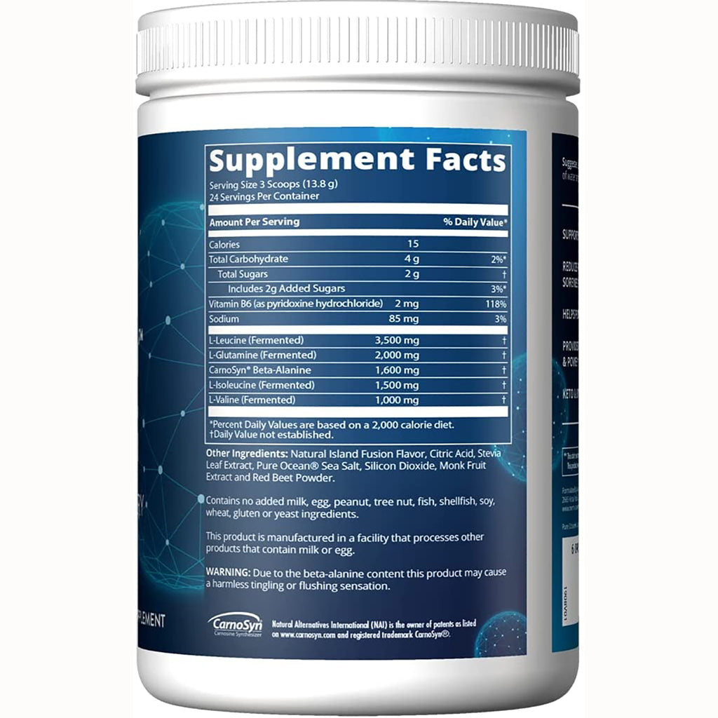 MRM019 | supplement tub back label showing Supplement Facts panel, ingredient list, and warning text - Thumbnail