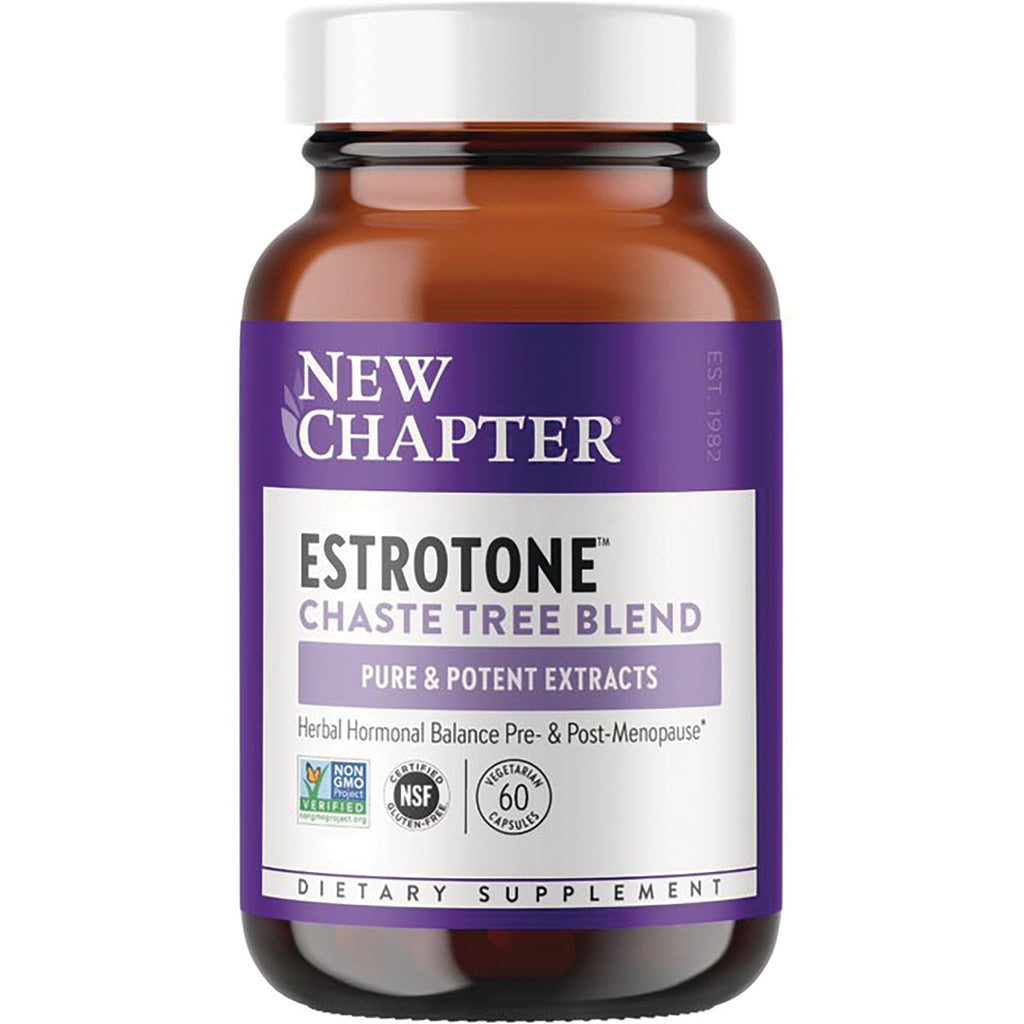 NWC297 | New Chapter Estrotone chaste tree blend supplement bottle with purple label, 60 vegetarian capsules - Thumbnail