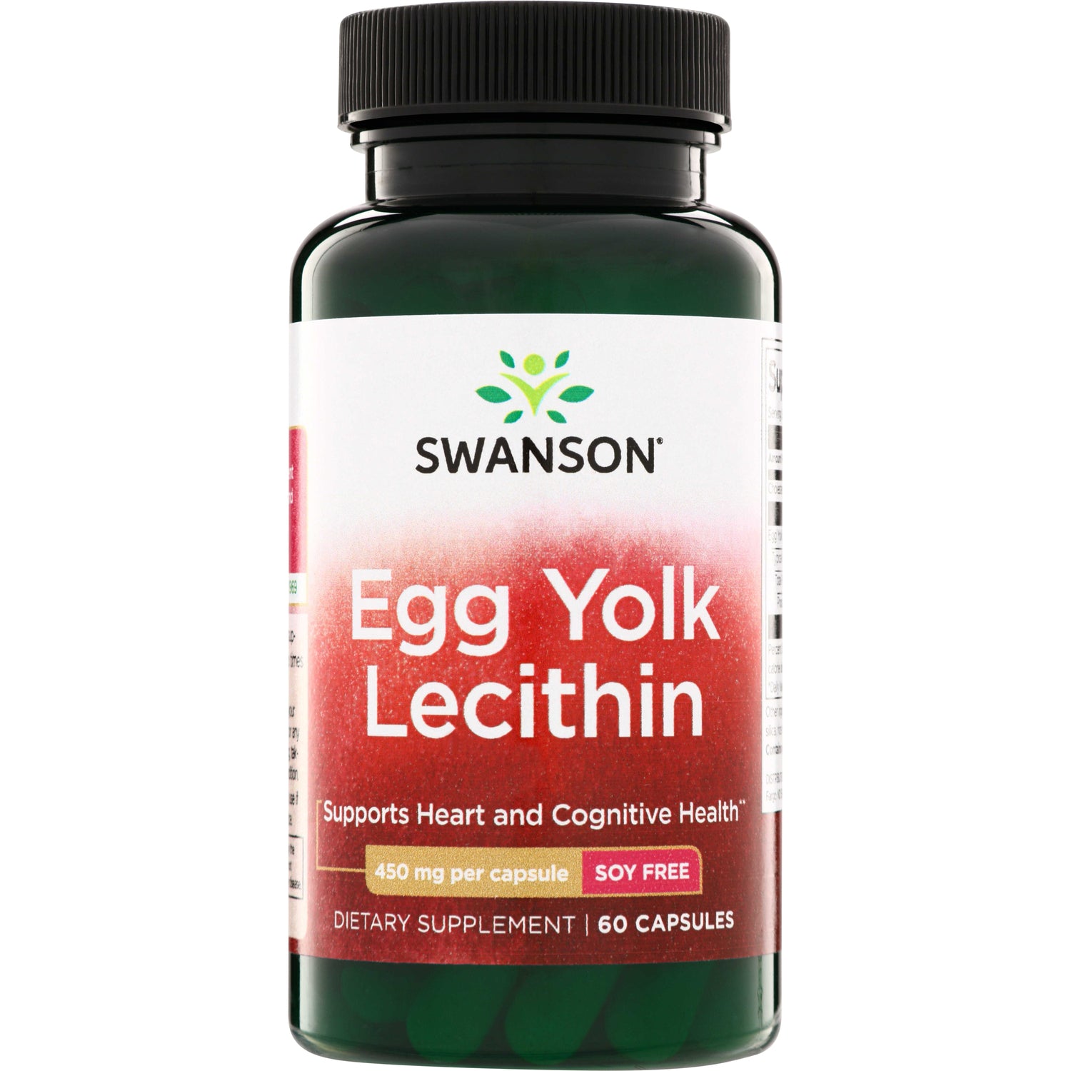 SW1337 | Swanson Egg Yolk Lecithin supplement bottle, 450 mg per capsule, soy free, 60 capsules