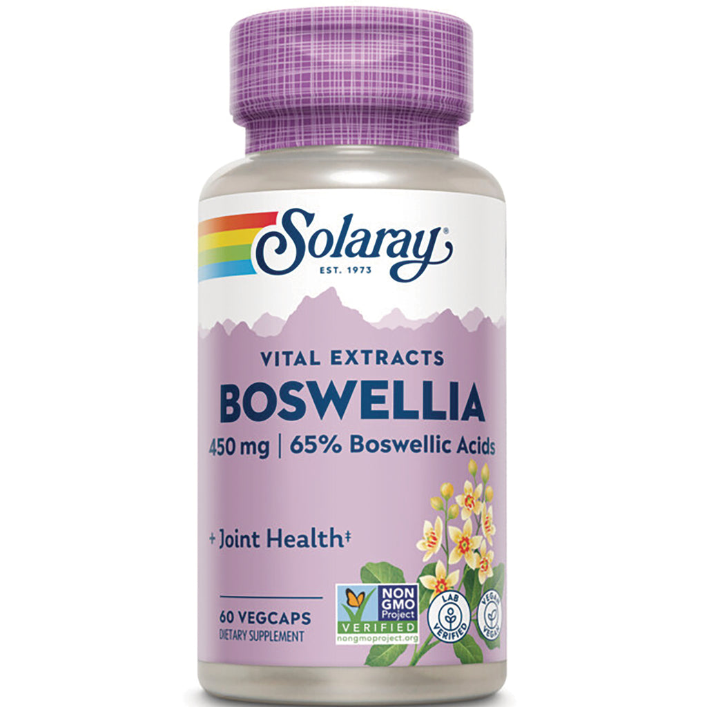 SLR258 | Solaray Vital Extracts Boswellia 450 mg, 65% Boswellic Acids, 60 VegCaps dietary supplement - Thumbnail