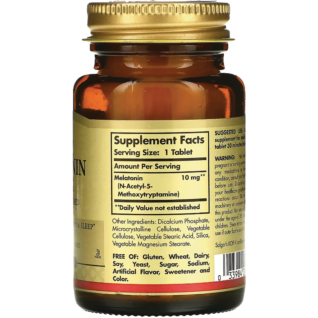 SLG333 | back of amber supplement bottle showing Supplement Facts panel, ingredients list and barcode - Thumbnail