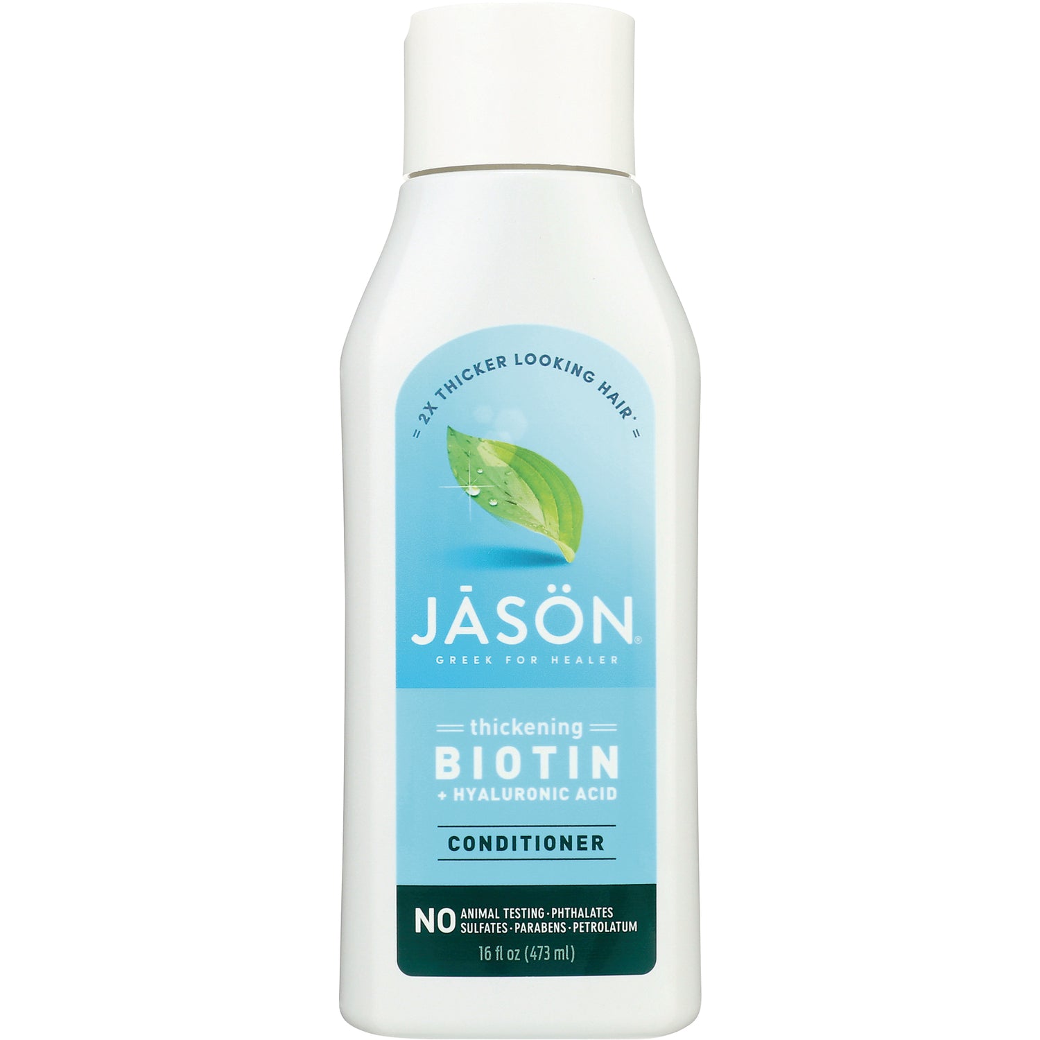 JC013 | White bottle of JSN thickening BIOTIN + HYALURONIC ACID conditioner, front label
