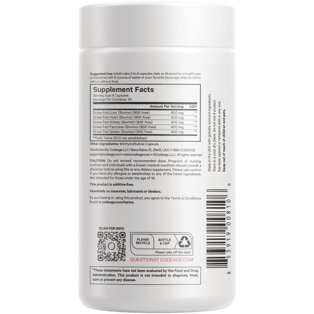 CDG024 | back label showing Supplement Facts panel, usage text, barcode, QR code, and recycling icons - Thumbnail