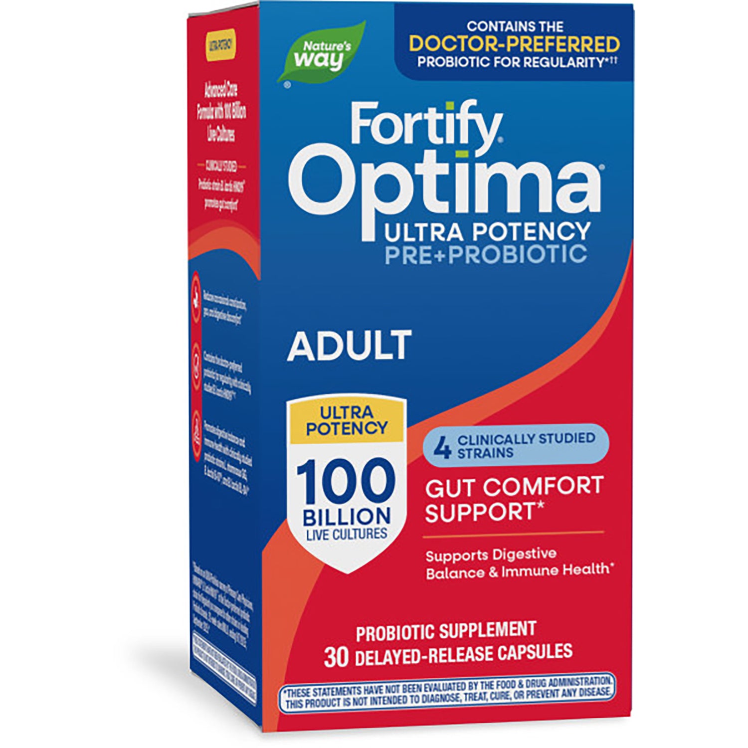 NW804 | Nature's Way Optima Probiotic Fortify ultra potency box, 30 delayed-release capsules, 100 billion live cultures