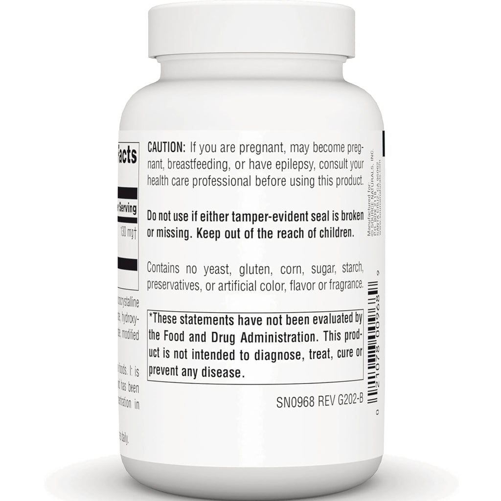 SN478 | Supplement bottle back label with cautions, tamper-evident warning, and FDA disclaimer - Thumbnail