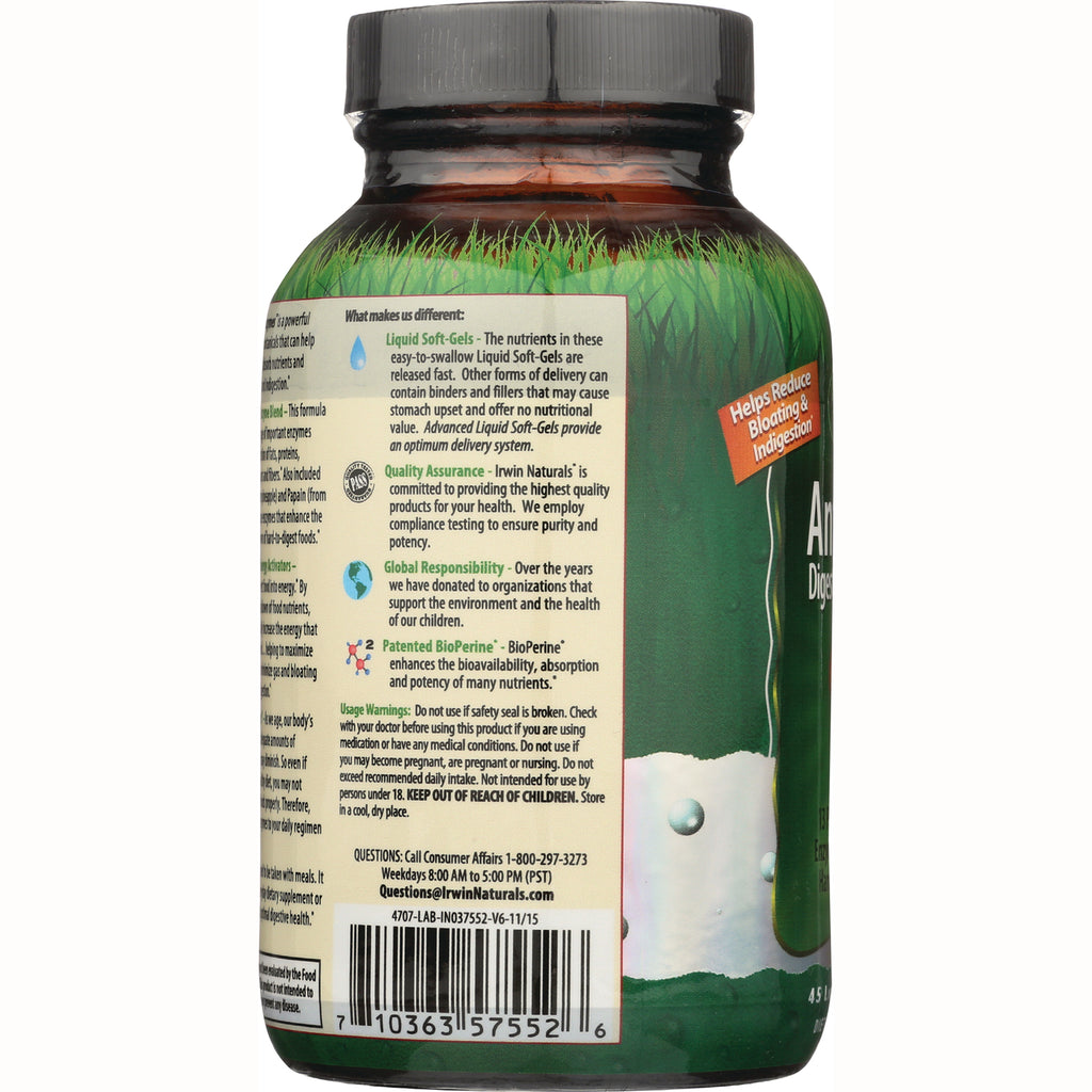 IR091 | Back label of green supplement bottle showing usage warnings, product claims, icons and barcode - Thumbnail
