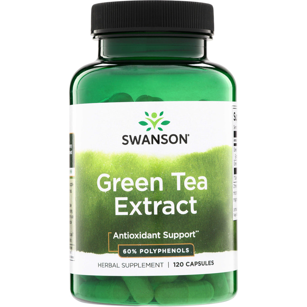 SWH107 | Swanson Green Tea Extract supplement bottle, Antioxidant Support, 60% polyphenols, 120 capsules - Thumbnail