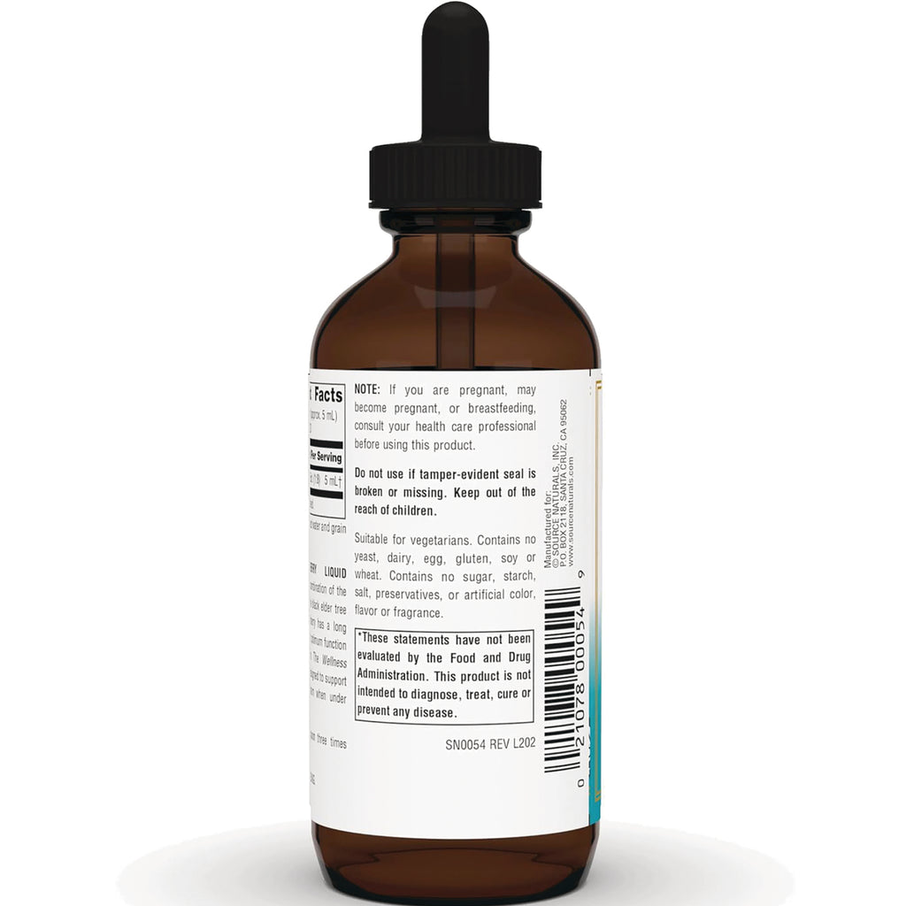 SN224 | Back label of amber dropper bottle with Supplement Facts, warnings, and barcode - Thumbnail