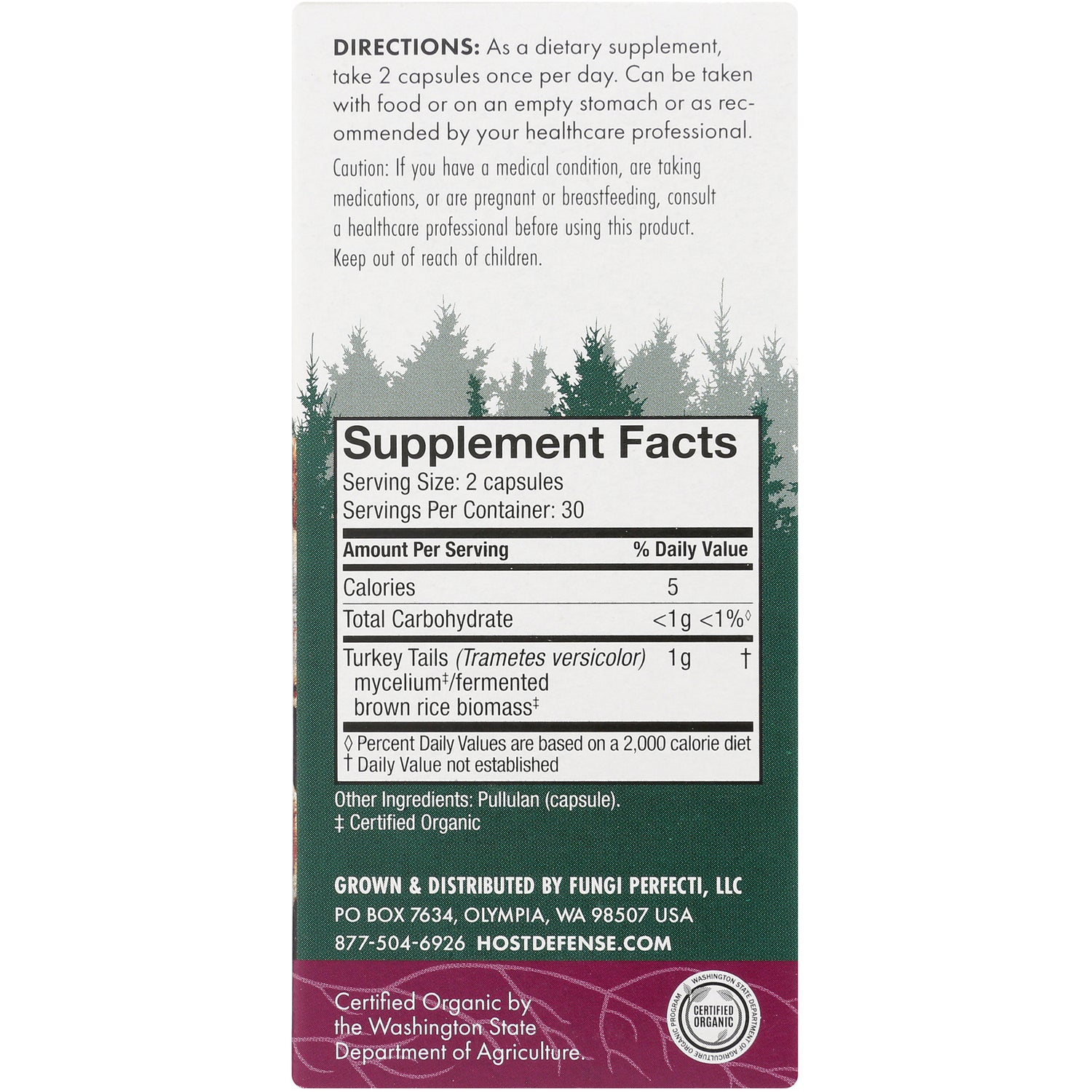 FUN007 | back label showing Supplement Facts table, directions, ingredients and distributor details
