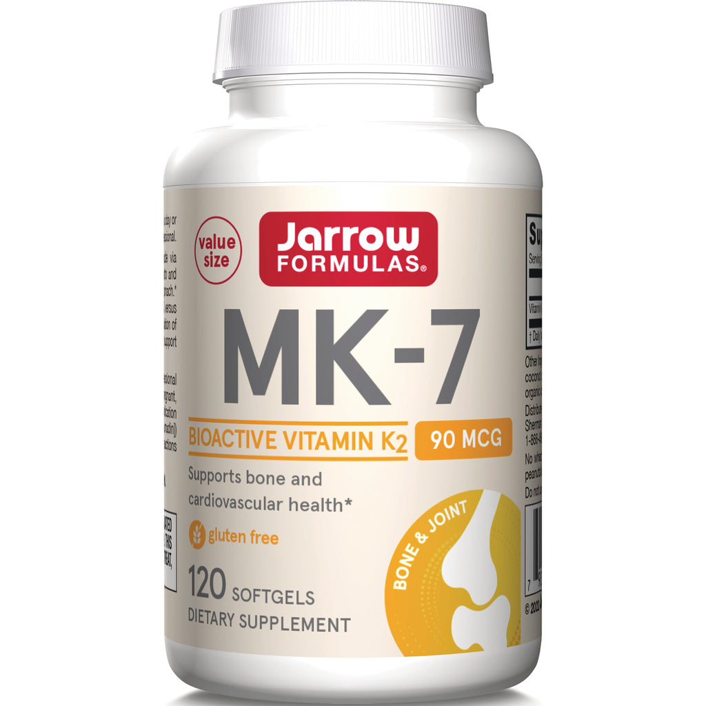 JR284 | Jarrow Formulas MK-7 bioactive vitamin K2 90 MCG bottle, 120 softgels, gluten free - Thumbnail