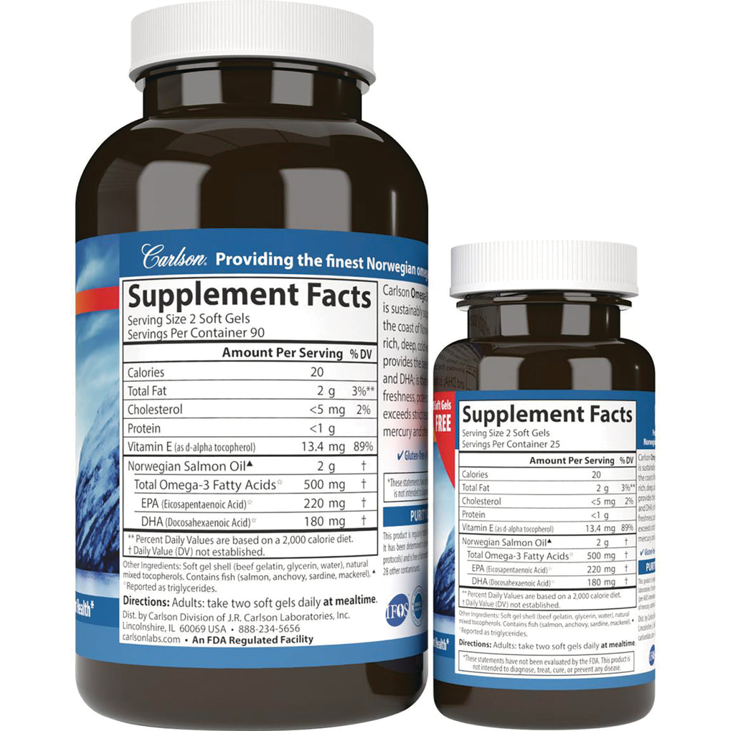 CSN017 | Back view of two brown supplement bottles showing Supplement Facts labels and nutrition panels - Thumbnail