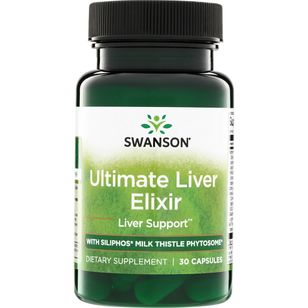 SWU247 | Swanson Ultimate Liver Elixir Liver Support with Siliphos Milk Thistle Phytosome, 30 capsules bottle front - Thumbnail