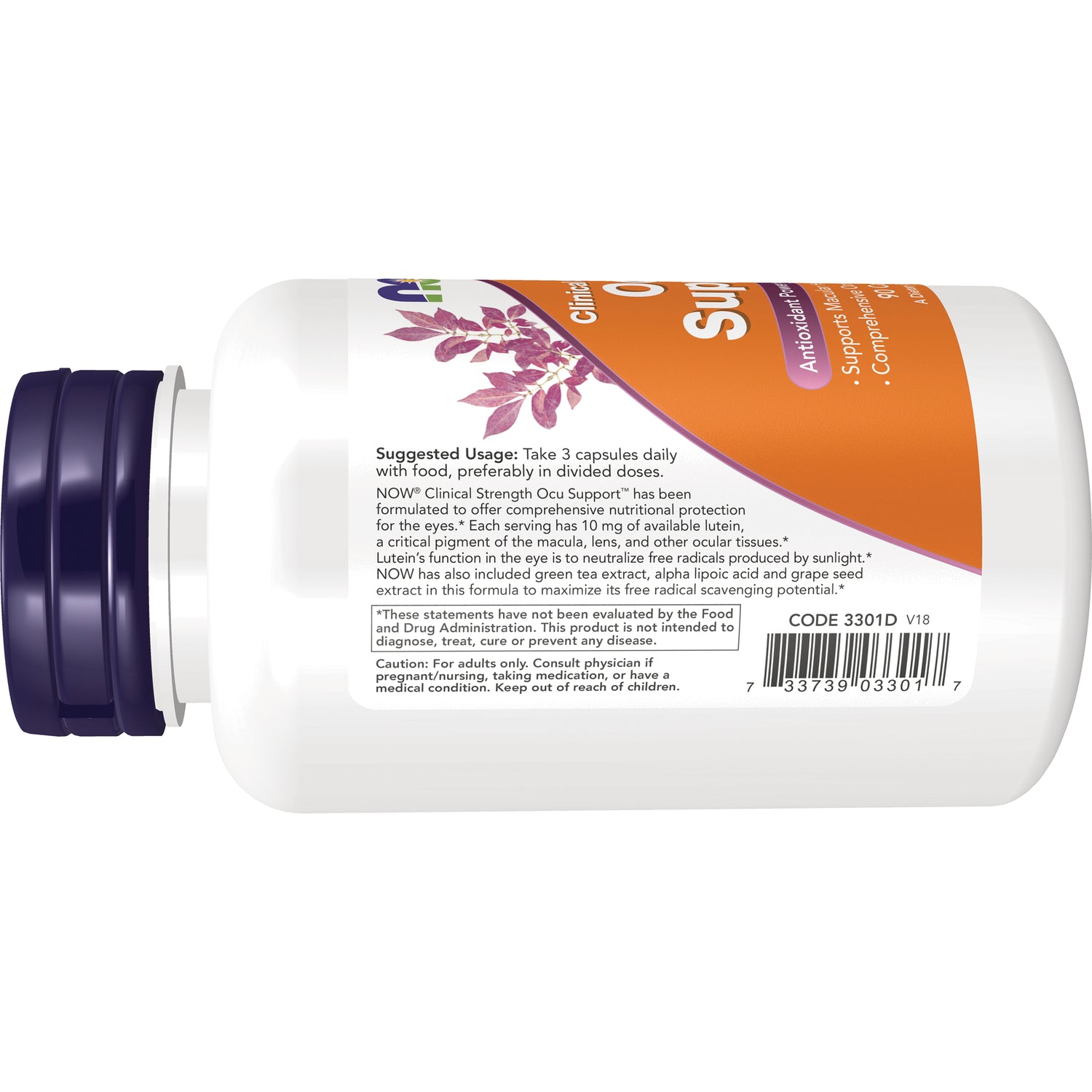 NWF1058 | horizontal bottle label showing suggested usage text, barcode, and orange product panel