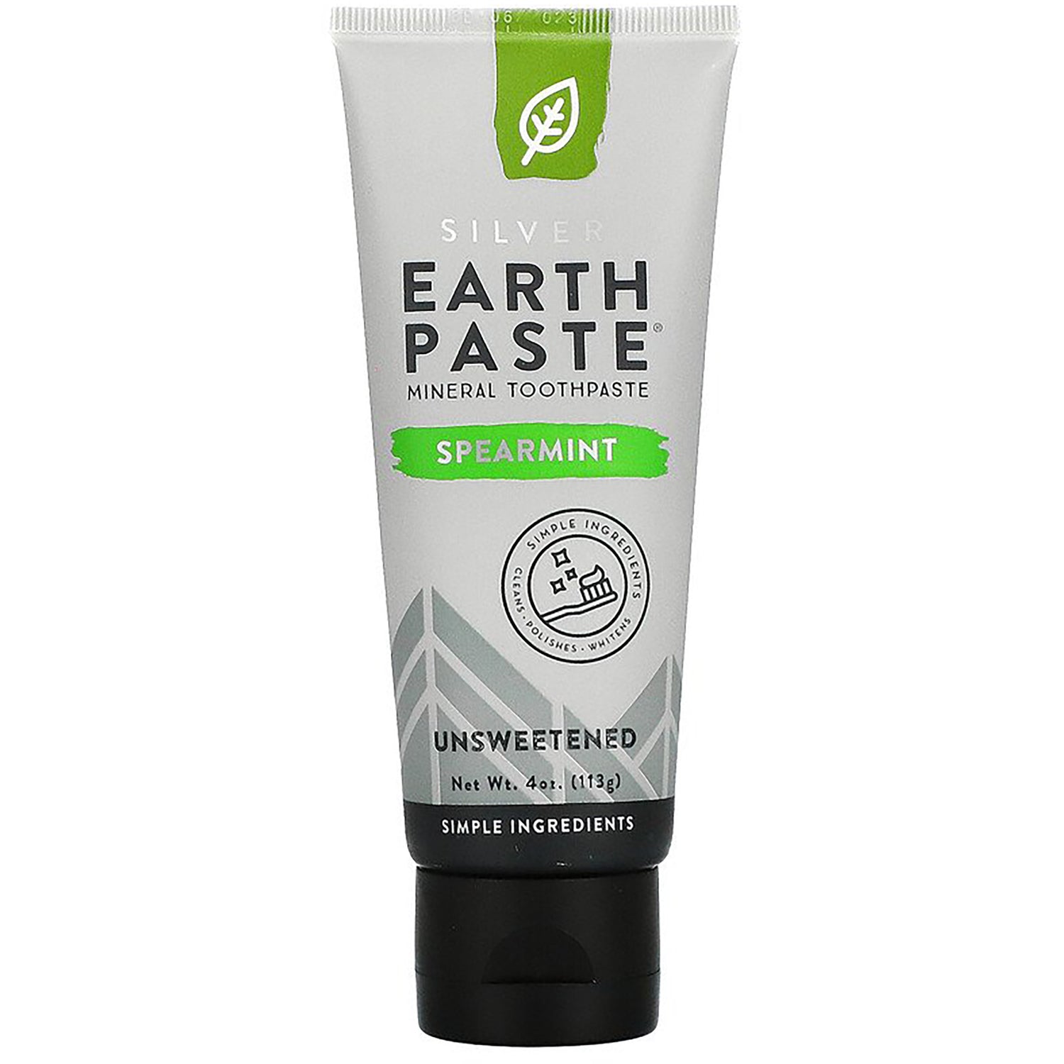 RTC015 | Earth Paste mineral toothpaste tube, spearmint unsweetened, 4 oz