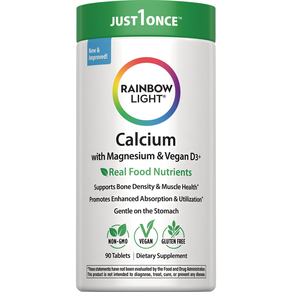 RBL166 | Rainbow Light Calcium supplement bottle with magnesium and vegan D3, 90 tablets, non-GMO vegan gluten free - Thumbnail