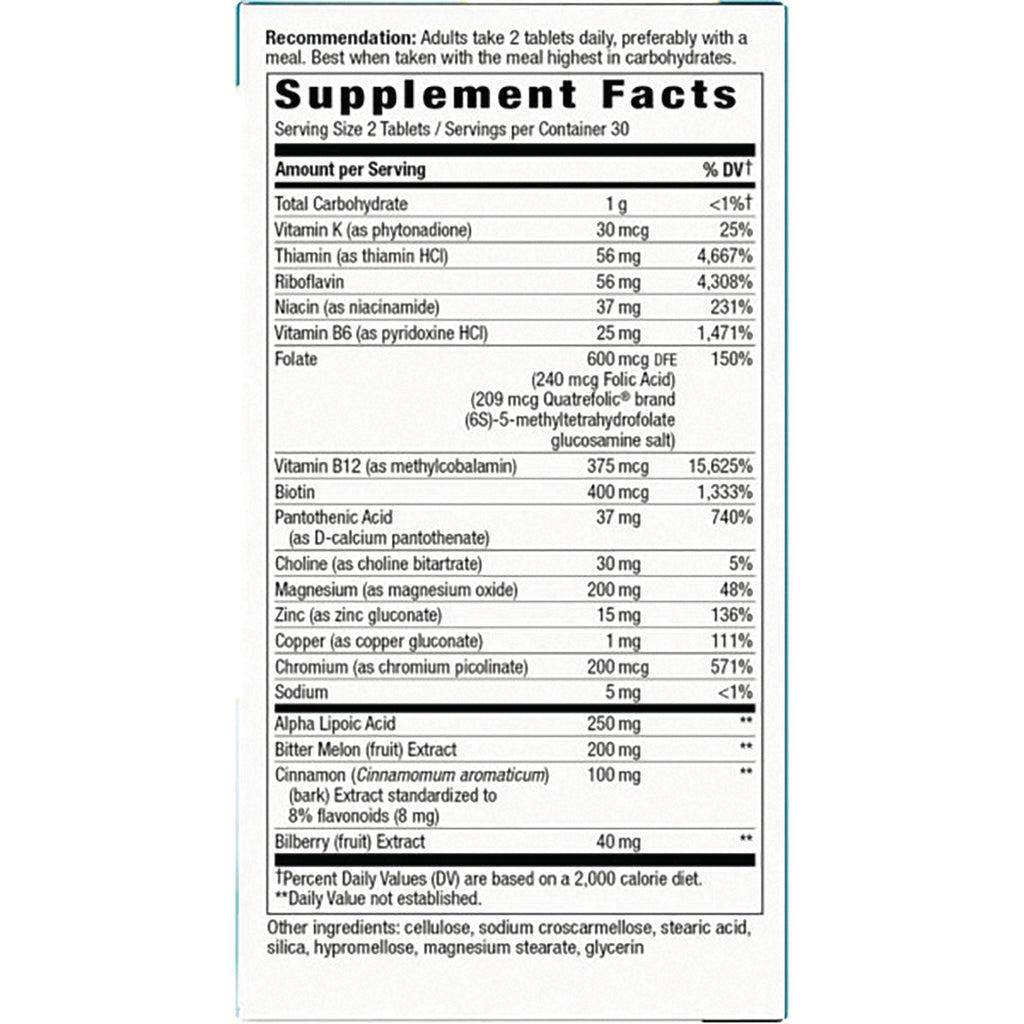 ET376 | Supplement Facts panel listing serving size, vitamins, minerals, and other ingredients on back of package - Thumbnail