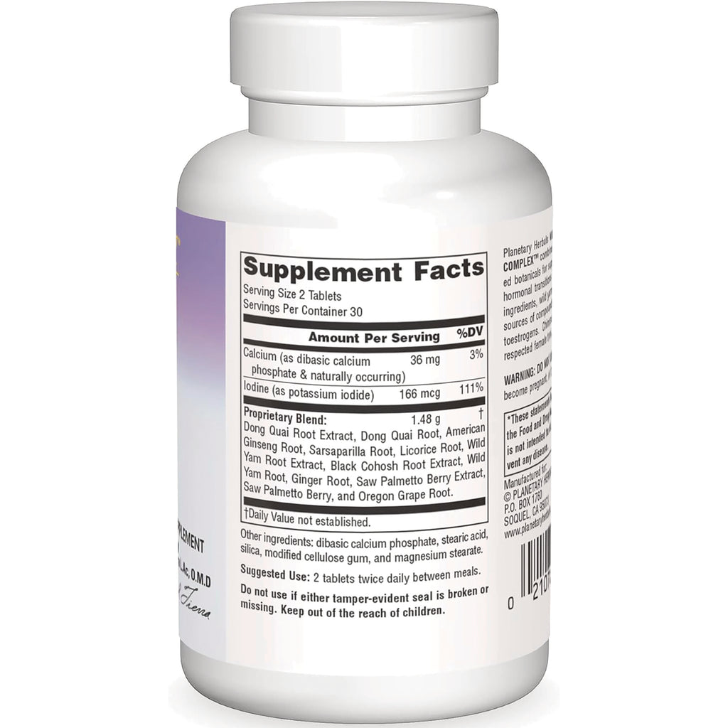 PF141 | Back of white supplement bottle showing Supplement Facts panel, ingredient list, and barcode - Thumbnail