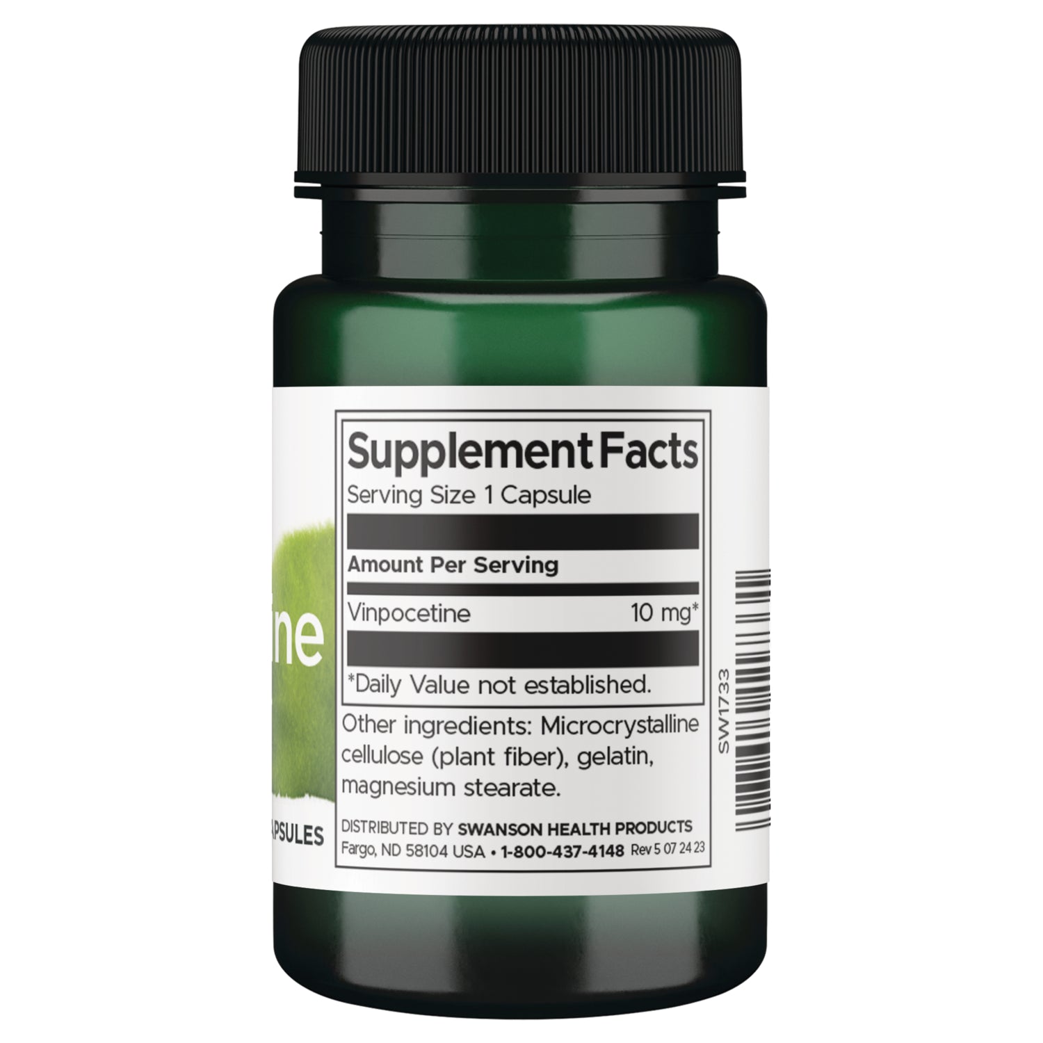 SW1733 | Back label with Supplement Facts