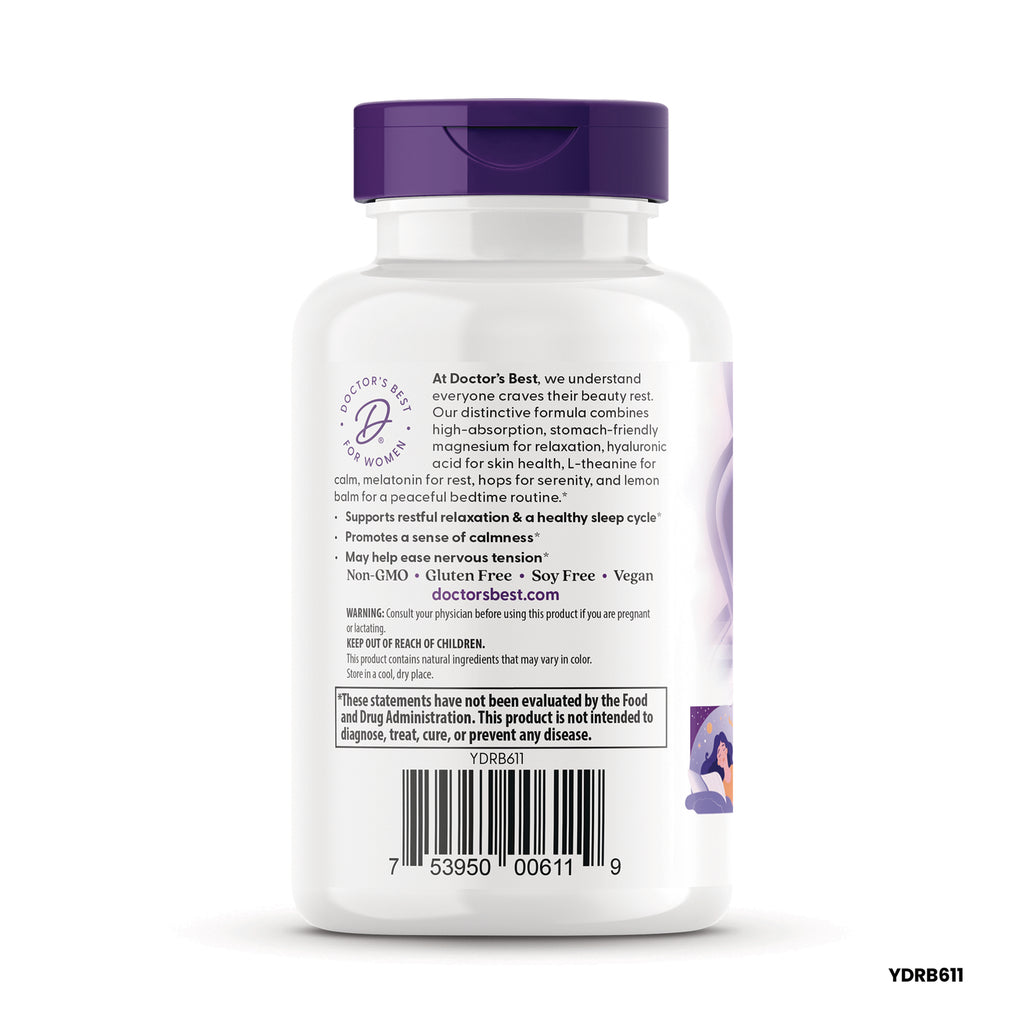 DB303 | Back label of white supplement bottle showing description, benefits, warnings and barcode - Thumbnail