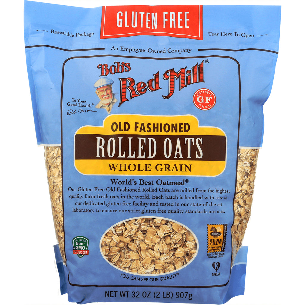 BOB401 | Bob's Red Mill Old Fashioned Rolled Oats whole grain 32 oz front packaging - Thumbnail