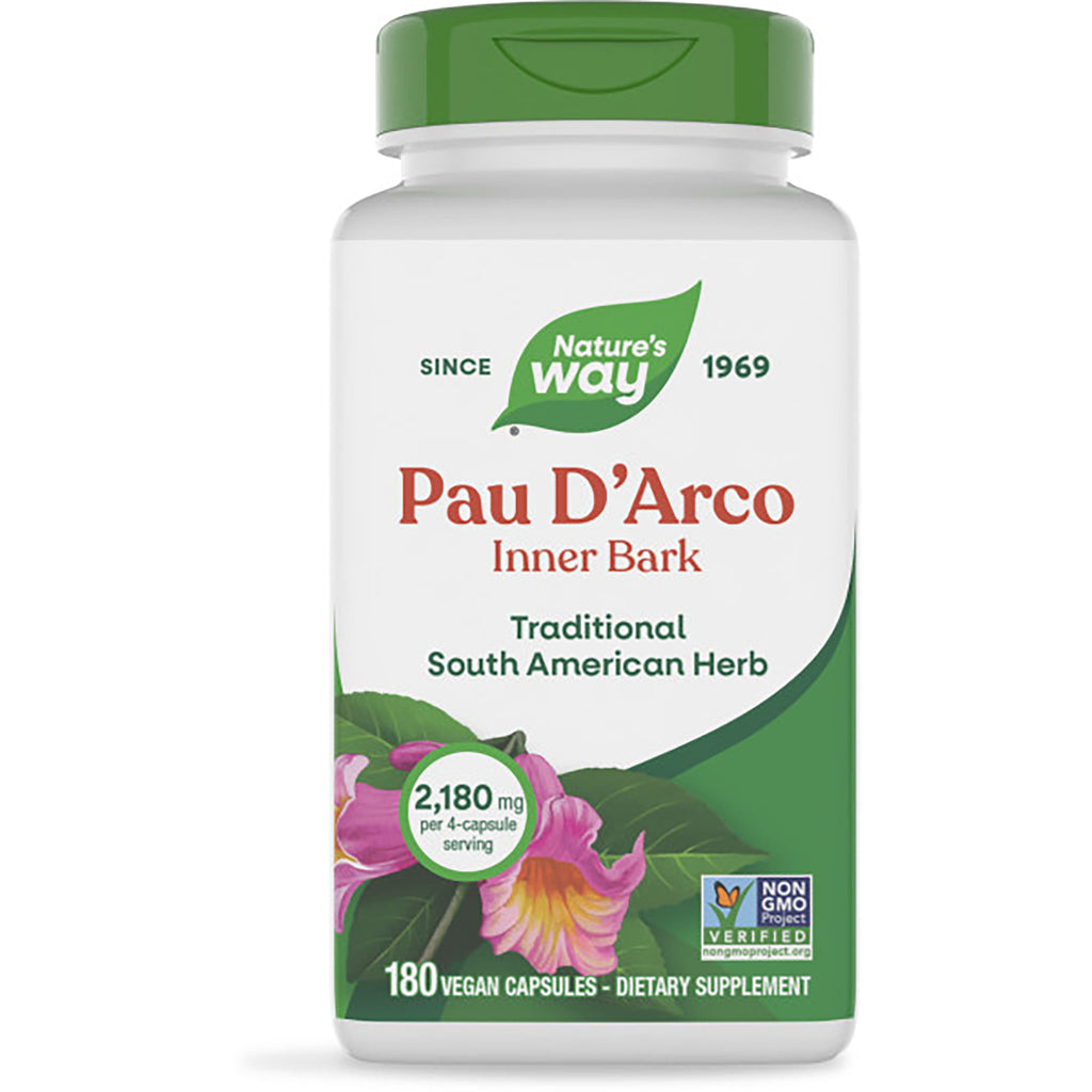 NW491 | Nature's Way Pau D'Arco inner bark supplement bottle, 180 vegan capsules - Thumbnail