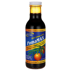 NHS022 | PomaMAX pomegranate concentrate bottle with blue label and white cap