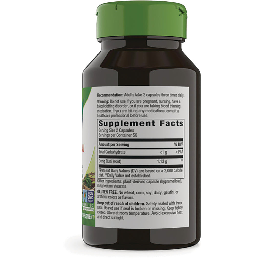 NW130 | back of brown supplement bottle with green cap showing Supplement Facts panel, warnings and ingredient list - Thumbnail