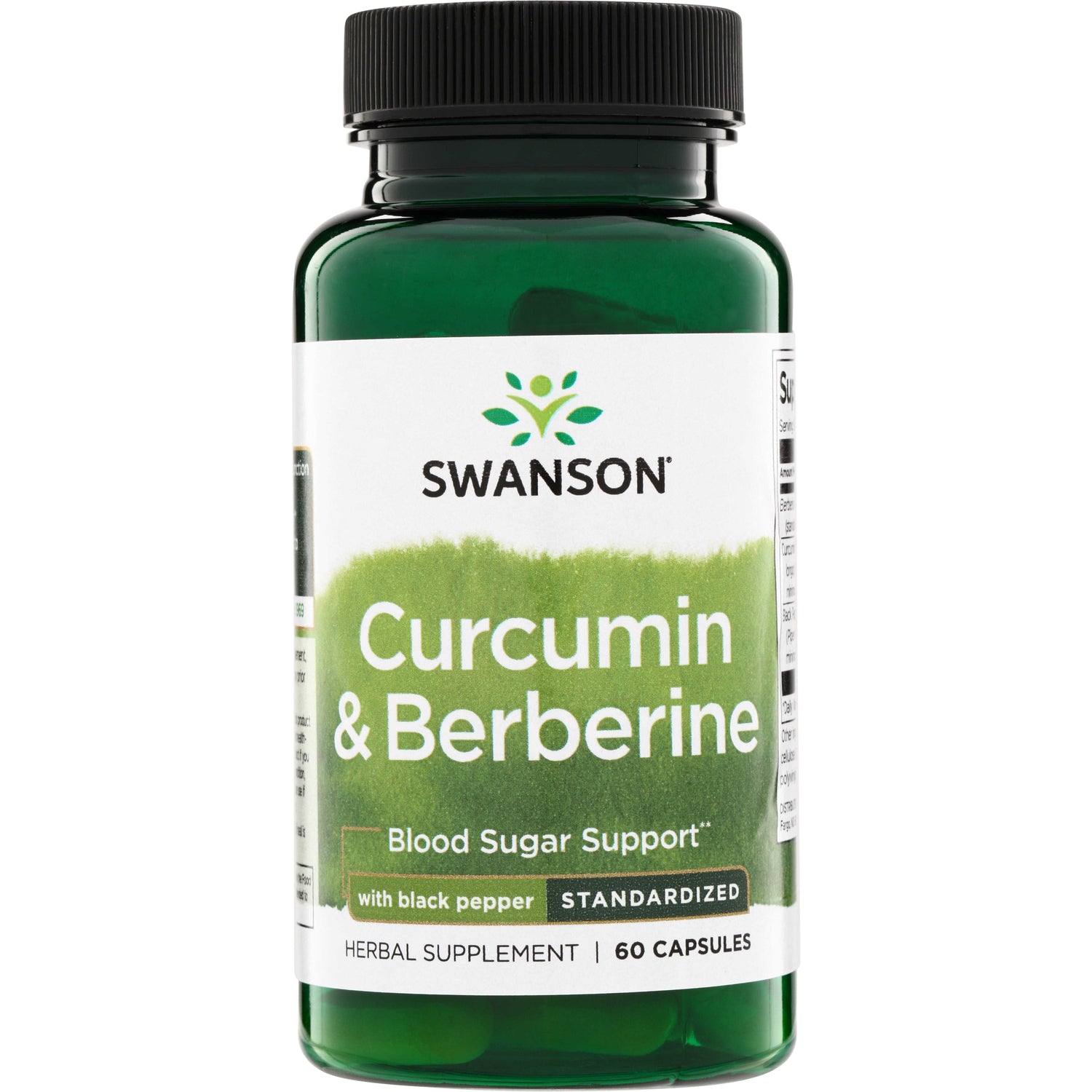 SWH279 | Swanson Curcumin & Berberine bottle, Blood Sugar Support, with black pepper, 60 capsules