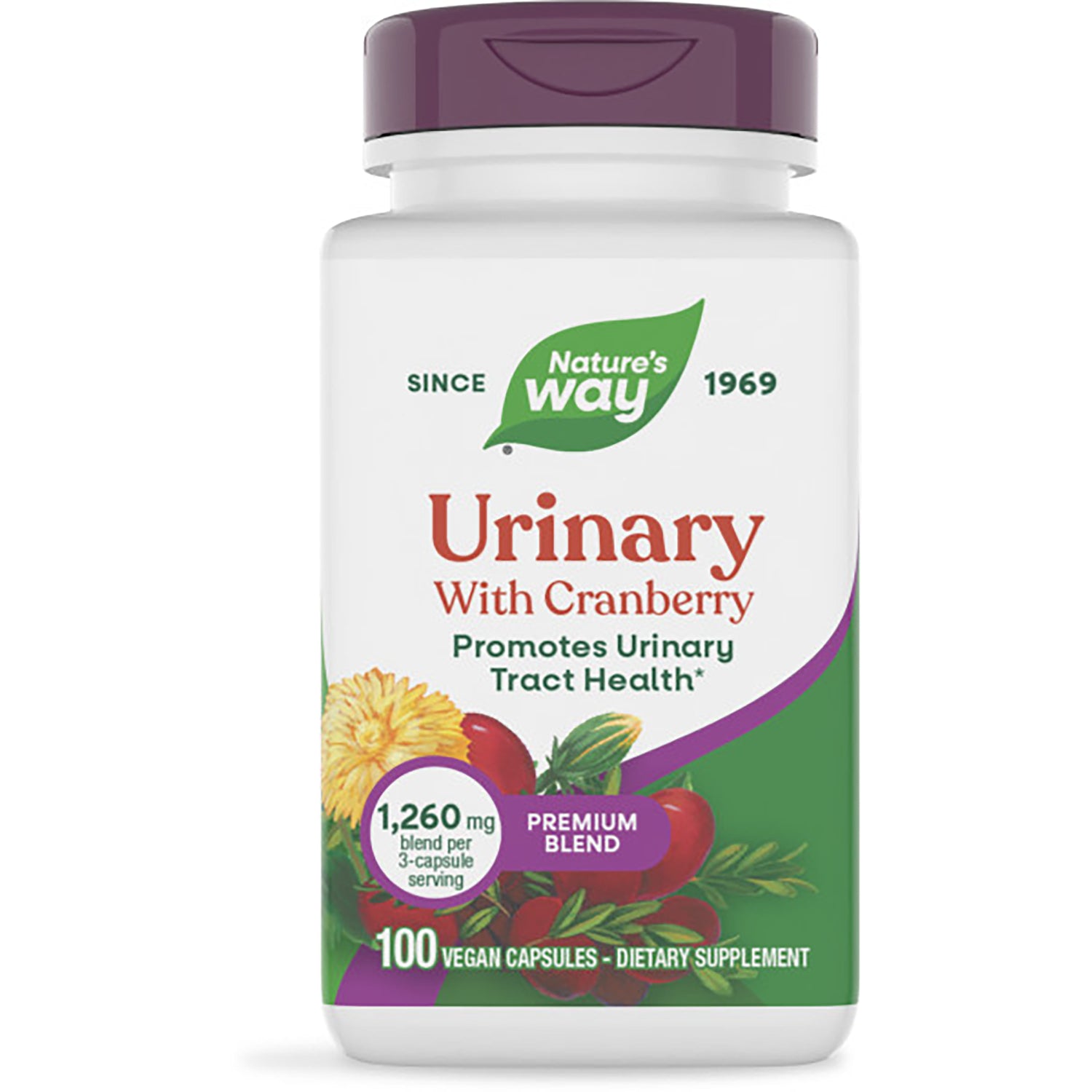 NW951 | Nature's Way Urinary with Cranberry premium blend bottle, 100 vegan capsules