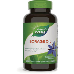 NW606 | Nature's Way Borage Oil bottle with green cap, label reading BORAGE OIL and 60 softgels