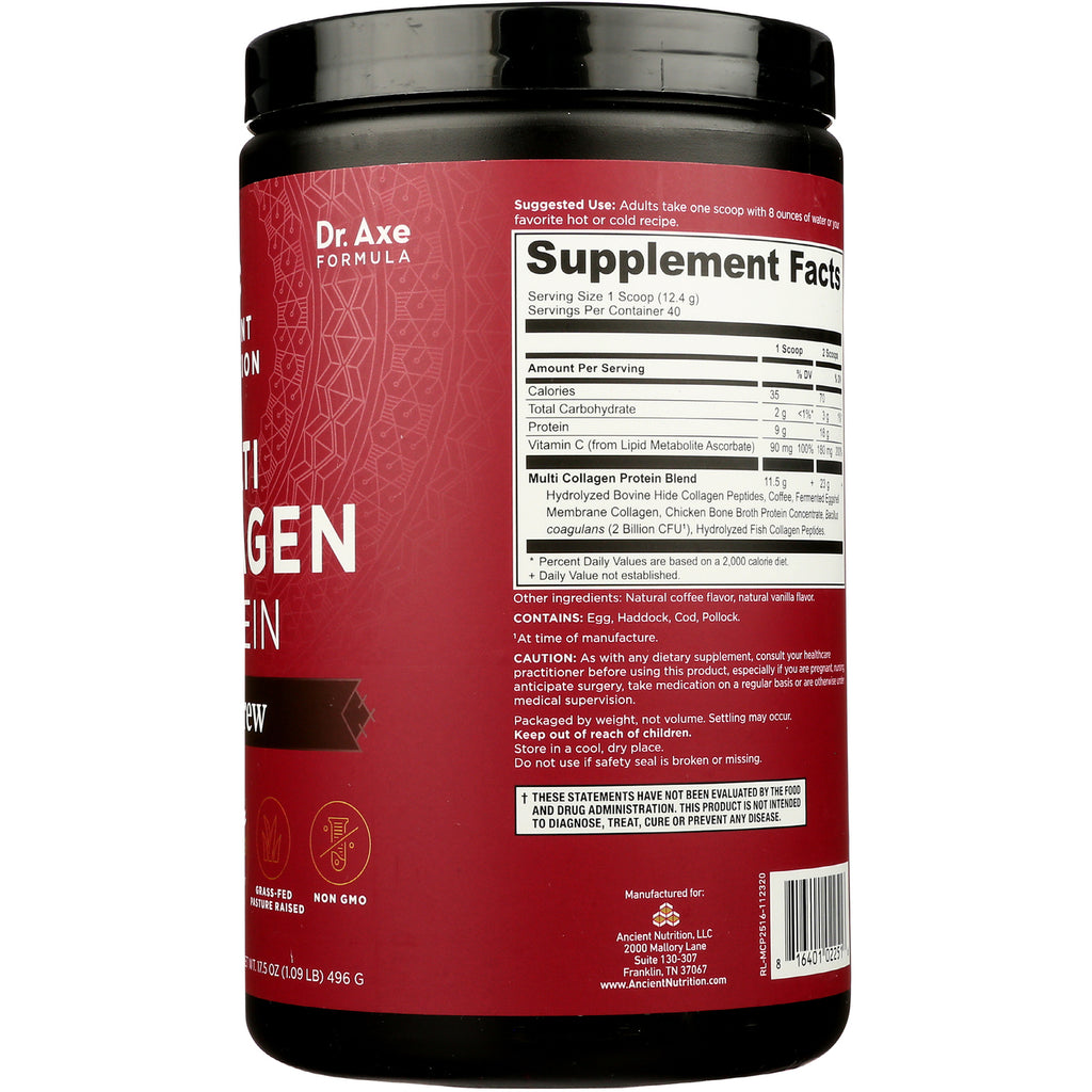 ATN029 | Back of red supplement jar showing Supplement Facts panel, ingredients and caution text - Thumbnail