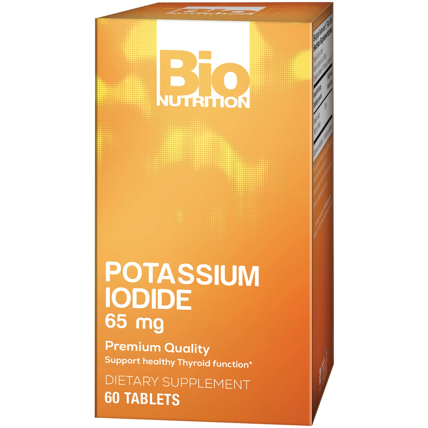 BNN067 | Bio Nutrition Potassium Iodide 65 mg orange box, dietary supplement 60 tablets