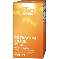 BNN067 | Bio Nutrition Potassium Iodide 65 mg orange box, dietary supplement 60 tablets