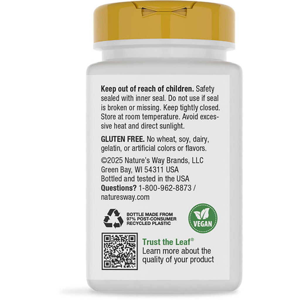 NW928 | Back label of brown supplement bottle with green cap showing Supports Bone Health text, ingredient notes and barcode - Thumbnail