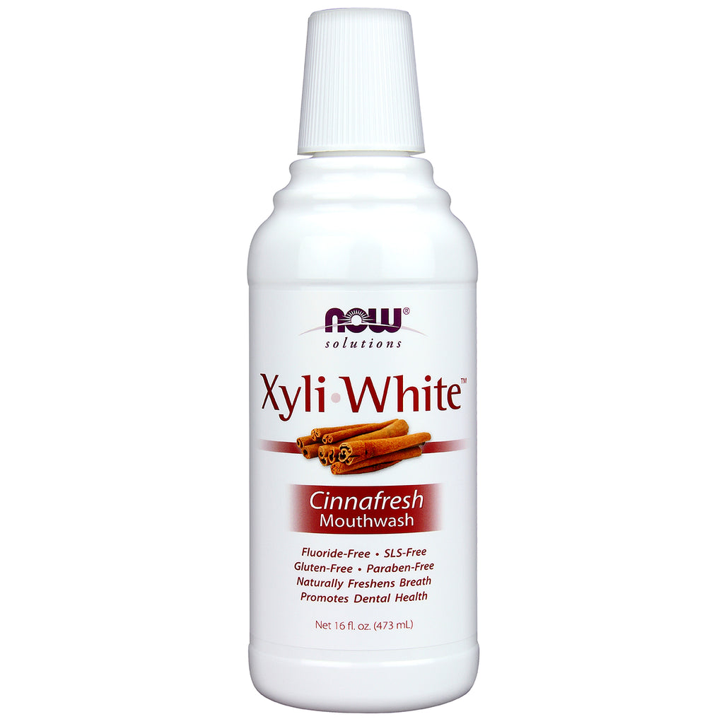 NWF644 | XyliWhite Cinnafresh mouthwash bottle front label with cinnamon sticks - Thumbnail