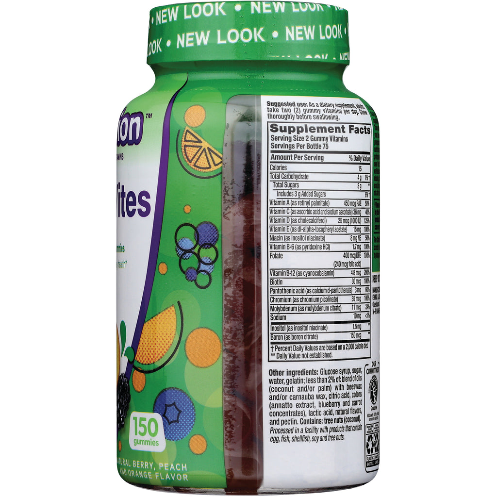 VFS016 | Back of gummy vitamin bottle showing Supplement Facts panel and ingredients text - Thumbnail