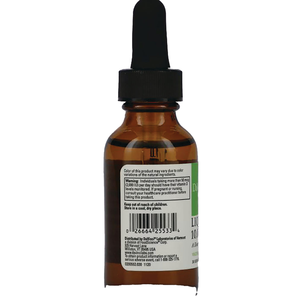 DVL001 | Back of amber dropper bottle showing barcode, warning and ingredient label - Thumbnail