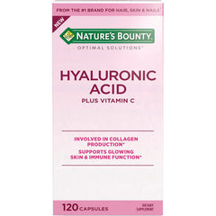NBY106 | Nature's Bounty Hyaluronic Acid plus Vitamin C supplement box front, 120 capsules